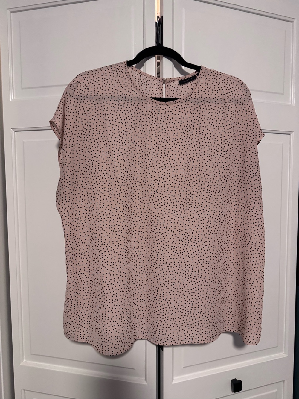 Halogen Light Pink Dot Cap-Sleeve Blouse